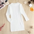 thumbnail image 3 of WOYY Toddler Girls Knit Long Sleeve Bodycon Dress Casual Mini Sweater Dress, Sizes 3-4, 3 of 3