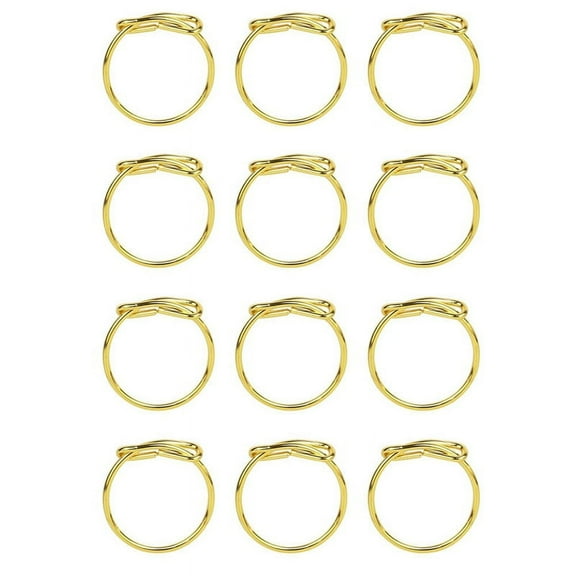 Napkin Rings Set of 12,Metal Ring, Gold Napkin Holder Rings, Christmas Napkin Rings for Table Decor