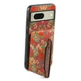 thumbnail image 6 of for Google Pixel 8 Luxury Premium PU Leather + TPU Case with 3 Card Slots, Kickstand Back Case Floral Pattern Skin-Friendly Shock-resistance Cover for Google Pixel 8, Summer, 6 of 6