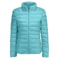 thumbnail image 4 of Hogleaql Womens Puffer Jacket Packable Casual Long Sleeve Zipper Stand Collar Quilted Coat Warm Water-Resistant Ultra Light Puffer Jacket with Pockets Fall Winter Outerwear Turquoise M, 4 of 4