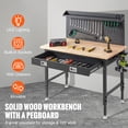 thumbnail image 2 of KFFKFF Adjustable Workstation, Height Range 28-39.5", Designed for Garage Use, Constructed from Oak Plank & Carbon Steel, Robust Workstation with 2000lbs Load Limit, Crafted from Hardwood, 2 of 9
