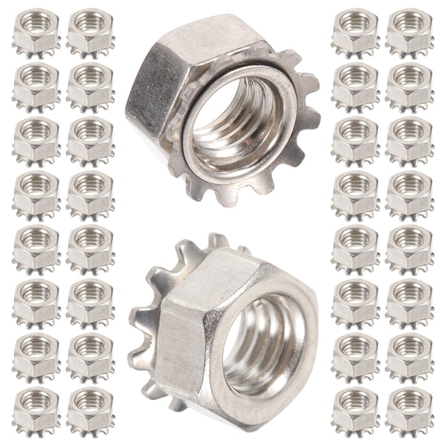 OULII 50Set Stainless Steel Lock Nuts for Hardware Fastening Accessories