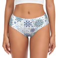 thumbnail image 1 of Fotbe Retro ice blue snowflakes Calzones Estampados para Mujer – Ropa Interior de Algodón, Cómoda, Suave y Elástica-Small, 1 of 6