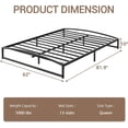 thumbnail image 2 of IdealHouse Queen Size Metal Bed Frame,Platform Bed Frame with Arch Design,10 Inch Heavy Duty Strong Support Slats,Sturdy Mattress Foundation,Easy Assembly,No Box Spring Needed，Black, 2 of 8
