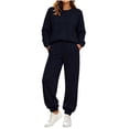 thumbnail image 2 of Mifsaly Womens Two Piece Sets Long Sleeve Crewneck Sweatshirts And Jogger Sweatpants with Pockets Fall Winter Trendy Daily Workout Casual Outfits, 2 of 8