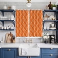 thumbnail image 2 of Orange Stripes Kitchen Curtains 63 Inch Length, Simple Geometric Modern Monochrome Grommet Top Bedroom Living Room Curtains, Light Filtering Cafe Curtain Drapes 2 Panels Set 84''x63'', 2 of 9