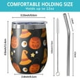 thumbnail image 5 of Halloween Pattern 12oz Stainless Steel Insulated Wine Tumbler with Lid and Straw – Double Wall Vacuum Mug for Hot & Cold Drinks, 304 Steel Interior, Sweat-Free Design. Trick or Treat !, 5 of 5