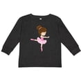 thumbnail image 3 of Inktastic Ballerina, Ballet Girl, Ballet Dance, Brown Hair Girls Long Sleeve Toddler T-Shirt, 3 of 5