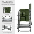 thumbnail image 6 of EVER ADVANCED Medium Tall Directors Chair 23.2" Seat Height, Folding Makeup Artist Chair with Side Table Cup Holder and Storage Pocket, Supports 350 lbs (Green), 6 of 6