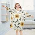 thumbnail image 5 of FORMRS Wearable Blanket Hoodie with Sleeves for Kids Cozy Flannel Sweatshirt, Sunflower Pattern, 5 of 7