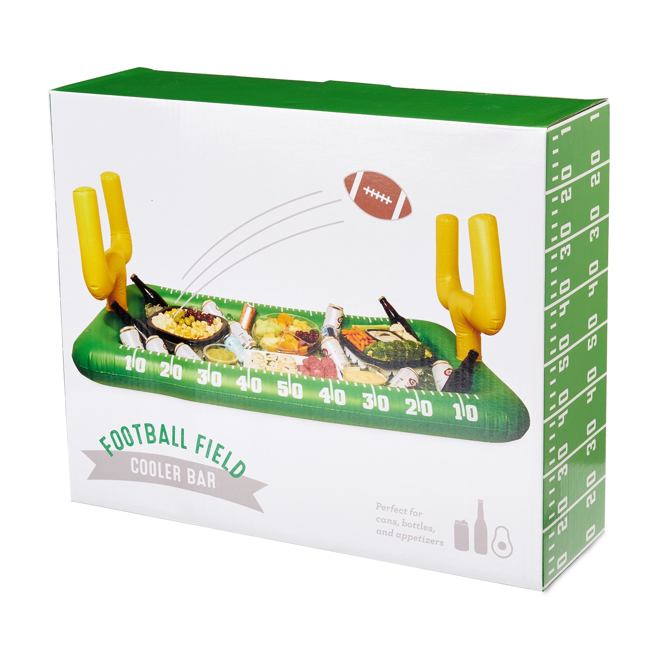 TrueZoo Football Inflatable Cooler Bar, Floating Drink Holder, Pool Party