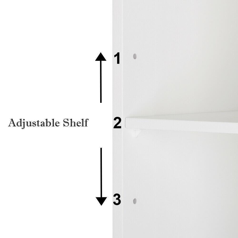 WRTHN Free-Standing Bathroom Storage Cabinet, 4 Drawers + 1 Cupboard, Waterproof P2 MDF, White, 22"L11.8"W32.3"H (3-Position Adjustable Cupboard Shelf)