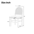 thumbnail image 3 of Dining Chairs Set of 4, Upholstered Wooden Restaurant Chair With Rattan Backrests, Armless Chairs With Rubber Wood Legs For Kitchen, Dining Room, Home, 3 of 8