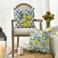 thumbnail image 4 of Lemon Summer Throw Pillow Covers, 18 x 18 Inch Bule Diamond Check Bamboo Summer Cushion Case for Sofa Couch Set of 4, 4 of 6