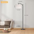 thumbnail image 2 of Pazzo Metal Arc Floor Lamp with Stepless Dimmable Bulb, for Living Room, Bedroom, Black, 2 of 8
