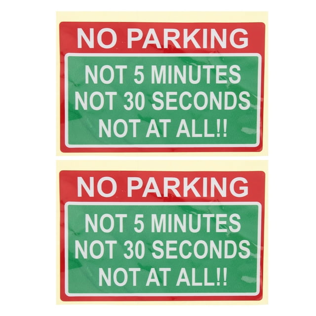 2pcs Creative Personalized Car Signs No Parking Safety Warnings Notice Stickers
