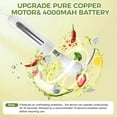 thumbnail image 3 of Glass Food Processor, Small Food Processor with 2 Blades and 4 Bowls(1500ml/8 Cup + 3×150ml/3x0.5 Cup), Cordless Electric Meat Grinder for Meal Prep Baby Food Sauces, 3 of 7
