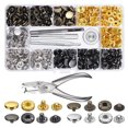 thumbnail image 1 of xinxinxx 120 Pcs/set Leather Snap Fasteners Kit Clothes Jackets Jeans Metal Button Snaps Press Studs, 1 of 9