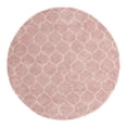 thumbnail image 3 of Unique Loom Trellis Shag Collection Area Rug - Ruby (10' Round Light Pink/Ivory), 3 of 12