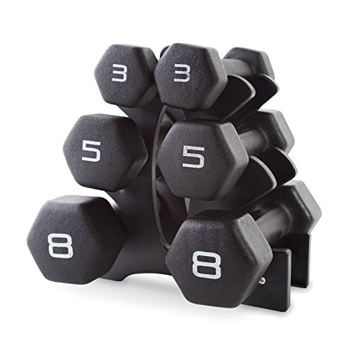 CAP Barbell Neoprene Dumbbell Set with Rack 32 Pounds