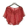 thumbnail image 4 of MEICHEN Shawl Wraps for Women, Women Cape Crochet Lace All Mesh Summer Beaded Sequin Flapper Dress Shawl for Party, Fall Winter Fashion Accessories, 4 of 4