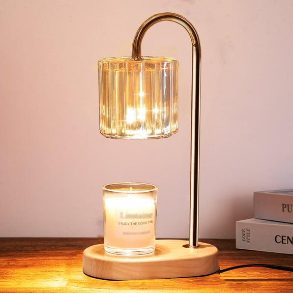 Candle Warmer Lamp with Timer as a Present, Dimmable Electric Candle Wamer, Glass Candle Melter Lamp for Jar Candle(Black)