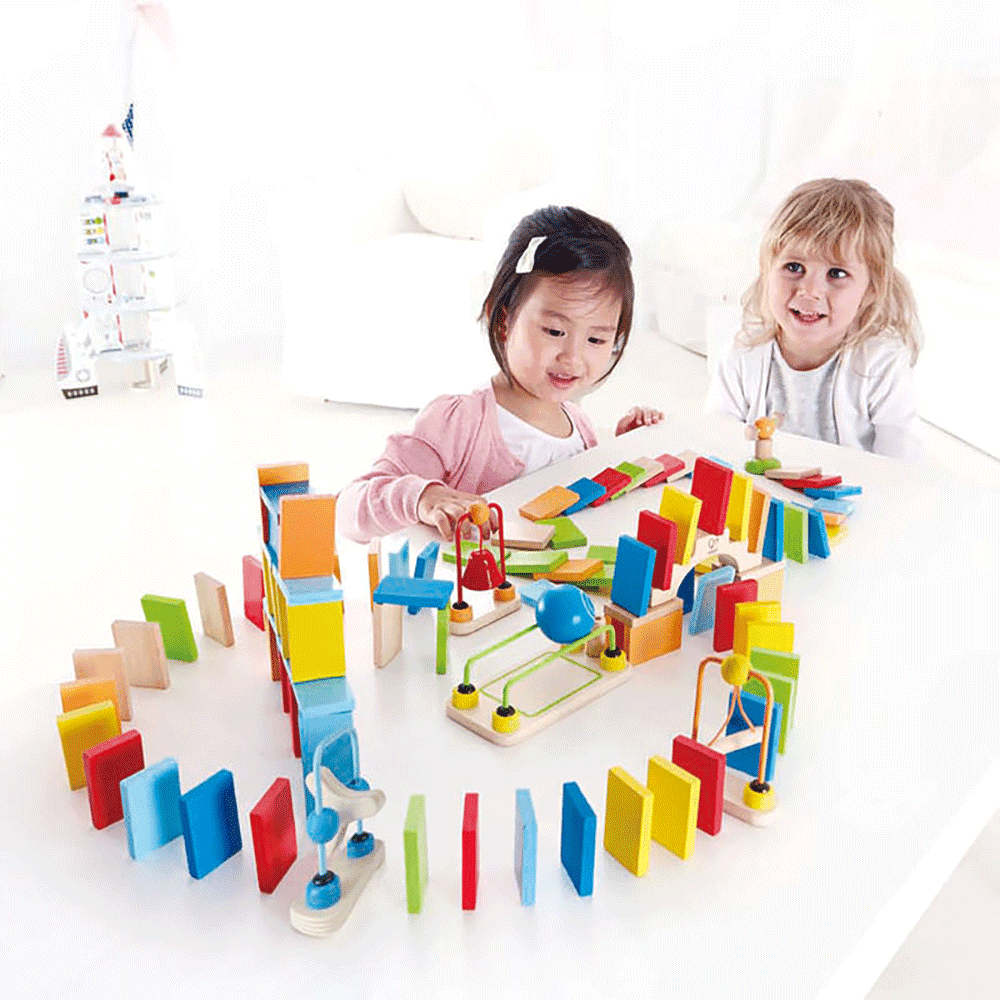 hape dynamo kid's wooden domino set