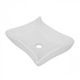 thumbnail image 6 of Squirly Bathroom Vessel Sink Vanity Counter Top 14.3" W White Ceramic Modern Sink Renovators Supply, 6 of 6