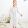 thumbnail image 2 of EnJoCho Girls' Vintage Dresses, Cotton Princess Sleepshirts, Toddler Girls Cotton Long Princess Nightgown Pajamas Loungewear Dress Casual A Line Dresses, 2 of 6