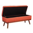 thumbnail image 2 of Katheryn Storage Bench in Tangerine Orange Fabric with Light Espresso Legs, 2 of 7