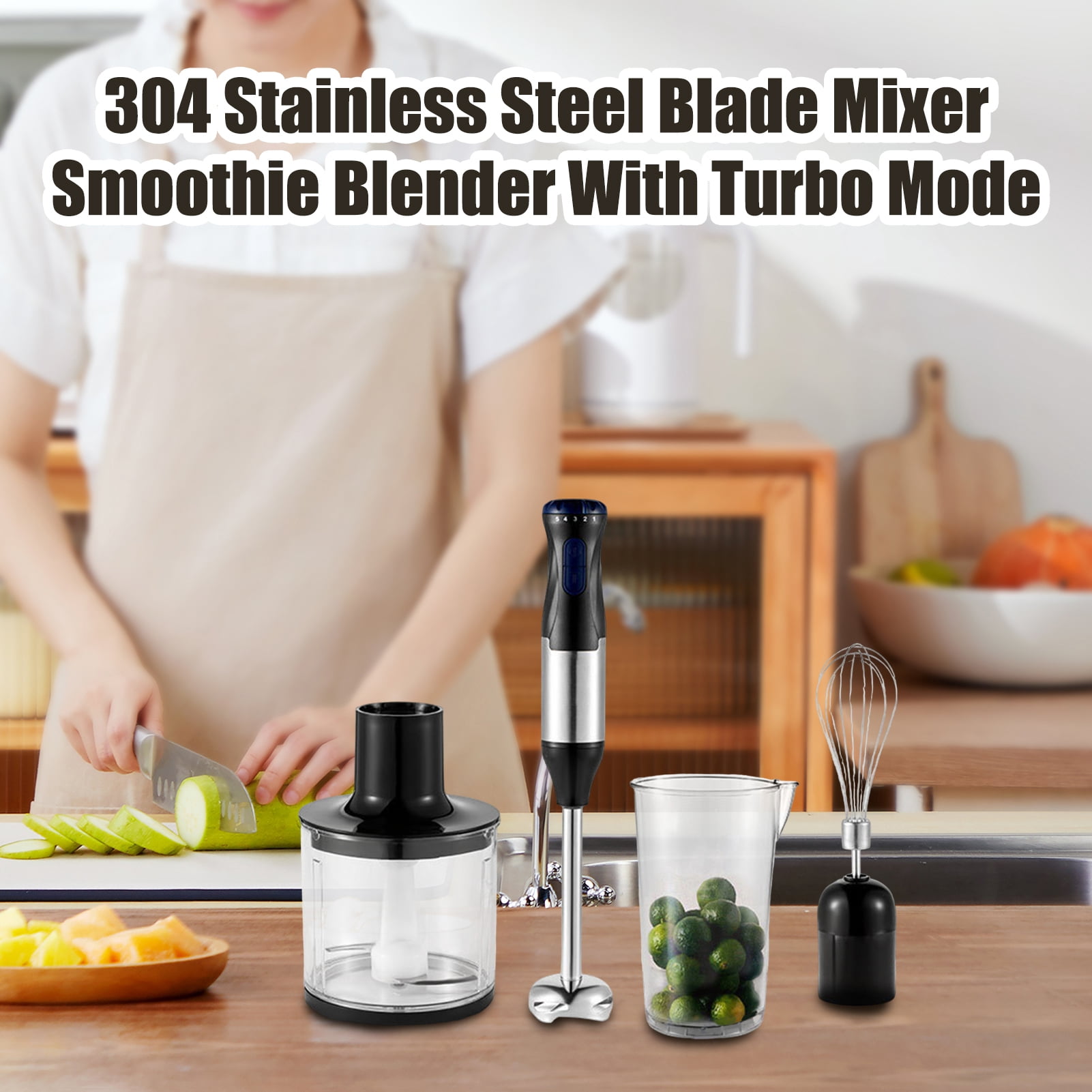 Xinyolin Electric Handheld Blender with Stainless Steel Blade Speed Adjustable EU Plug 220V Hand Blender Electric Meat Grinder Kit