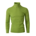 thumbnail image 3 of Sweater Tops For Men Wool Round Neck Bottoming Shirt All Matching High Neck Mens Casual Sweaters,Green,2XL, 3 of 7