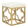 thumbnail image 3 of SAFAVIEH Fleur Geometric Glam Square Ottoman, Cream, 3 of 7