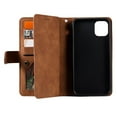 thumbnail image 6 of SaniMore for iPhone 15 Pro Max 6.7" 2023 Case, Prumium PU Leather Zipper Wallet Card Slots Cash Pocket Flip Kickstand Lanyard Anti-drop Shcokproof Full Body Wrap Business Cover, Brown, 6 of 13