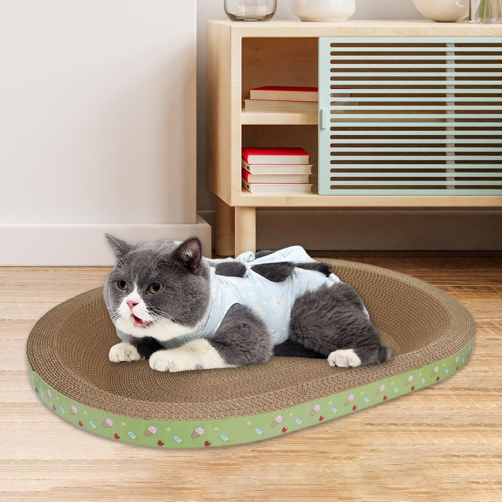 perfeclan Cat Scratcher Board Cat Scratch Bed Rest Multifunctional Pet Supplies Scratch Pad Sofa Nest for Kitty Small Medium Large Cats 58cmx40cmx8.5cm