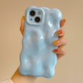 thumbnail image 3 of Case for iPhone 12, Cute Solid Color Curly Wave Shape Shockproof TPU Bumper Phone Case, 3 of 5