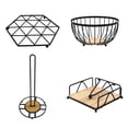 thumbnail image 2 of Set de Accesorios para Cocina ChefMaker 4 Piezas - Incluye Frutero, Servilletero, Portarrollos y Salvamanteles - Negro Mate y Bambú, 2 of 12