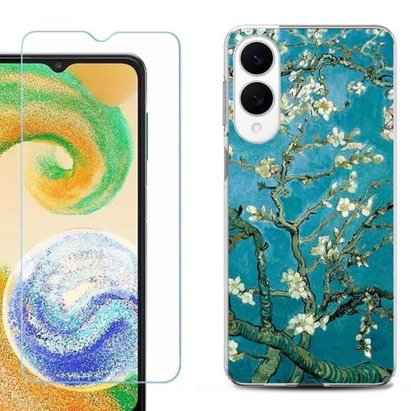 For Samsung Galaxy S25 Edge 5G Protective Shockproof Phone Case with Tempered Glass Screen Protector, by OneToughShield - Almond Blossom