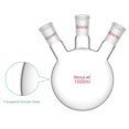 thumbnail image 4 of StonyLab 1L Round Bottom Flask, 3 Neck, 24/40 Outer Joint, Heat-Resistant Borosilicate Glass, Laboratory Lab Supply, 4 of 8