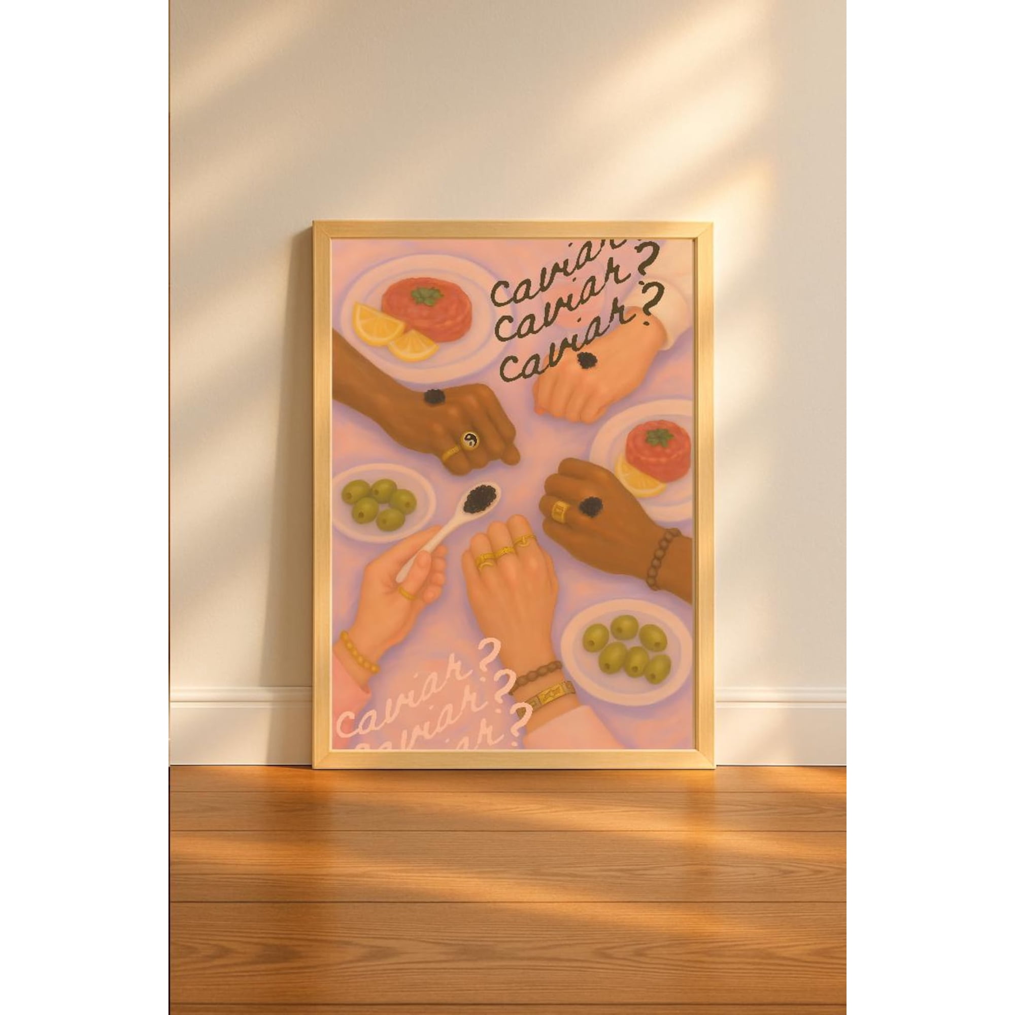 Caviar Bump Vertical Wall Art Pink Unframed Paper Print