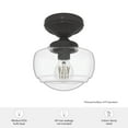 thumbnail image 5 of Hunter - Saddle Creek 1-light Noble Bronze, Small Flush Mount Light, Dimmable, Schoolhouse Style, Schoolhouse Shaped, for Bedrooms, Kitchens, Dining, Living Rooms - 19114, 5 of 5
