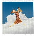 thumbnail image 3 of Ambesonne Romantic Shower Curtain, Animal Couple Giraffe, 69"Wx70"L, White Blue, 3 of 3