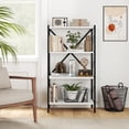 thumbnail image 4 of Gymax 2PCS 4-Tier Bookshelf Book Holder w/Heavy-Duty Metal Frame for Living Room White, 4 of 10