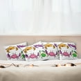 thumbnail image 3 of Ambesonne Cartoon Throw Pillow Cover 4 Pack, Funny Crabs Pattern, 20", Purple Fern Green, 3 of 6
