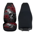 thumbnail image 4 of Uorisanigo Car Seat Cover for Front Only, Soft Plush Red Rose Skull High Back Seat Protectors, Heavy Duty Seats Cover Fits for Most Cars, Trucks, SUVs, Vans, Set of 2, 4 of 7