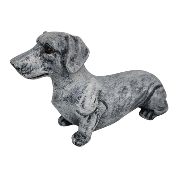 Dachshund Dog Garden Statue, Gray Resin Wiener Dog Sculpture, Cute Dachshund Dog Ornament, Pet-Themed Garden Decor, Outdoor Decor for Yard, Patio, Garden & Gift for Dachshund Lovers