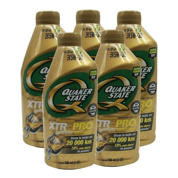 5 litros de aceite de motor semi sintetico 5w30 dorado quaker state xtr pro