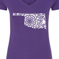 thumbnail image 4 of Inktastic Oklahoma Silhouette Mandala Women's V-Neck T-Shirt, 4 of 5