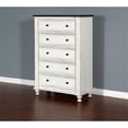 thumbnail image 2 of Sunny Designs Carriage House 40" Farmhouse Wood Chest in White/Dark Brown, 2 of 3