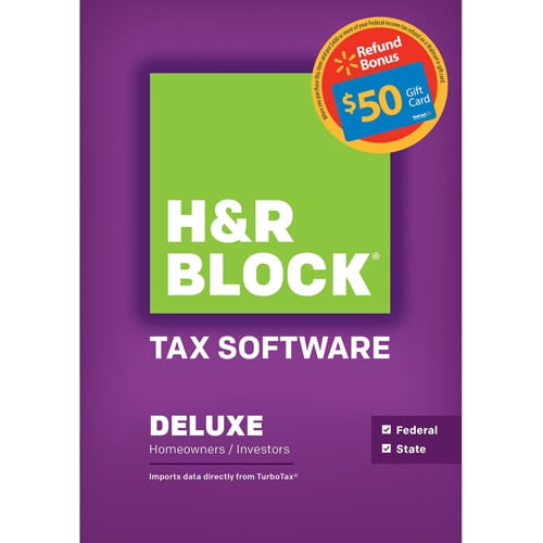 H R Block Tax Software 14 Deluxe State Walmart Com
